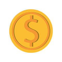 flat design dollar coin icon vector illustration