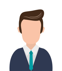 flat design faceless businessman icon vector illustration