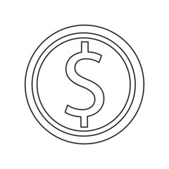 flat design dollar coin icon vector illustration