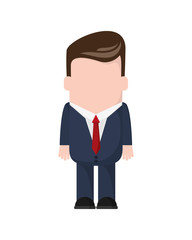 flat design faceless businessman icon vector illustration