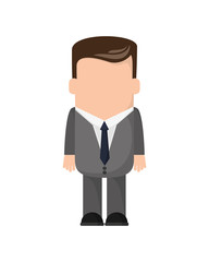 flat design faceless businessman icon vector illustration