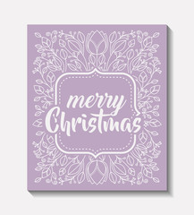Obraz premium merry christmas frame vintage style vector illustration design