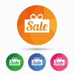 Sale gift sign icon. Special offer symbol.