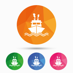 Ship or boat sign icon. Shipping delivery symbol