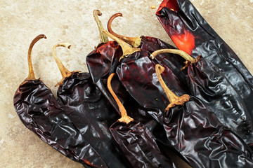 Poblano Peppers On A Rustic Background