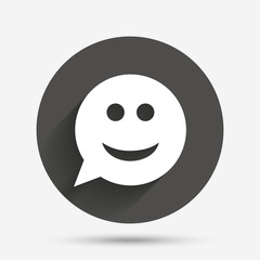 Smile face sign icon. Smiley symbol.