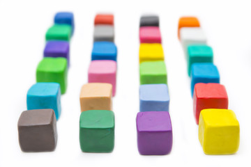 colorful clay for kid on white background