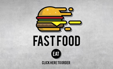 Fototapeta premium Fastfood Burger Junk Meal Takeaway Calories Concept