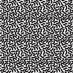Seamless thick squiggle pattern tile - black on white - obrazy, fototapety, plakaty