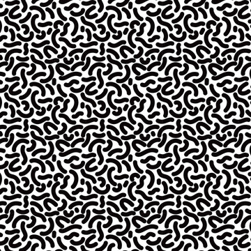 Seamless thick squiggle pattern tile - black on white