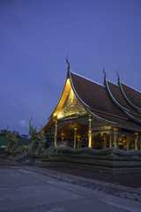 Beautiful temple on night, Thailand.