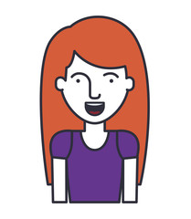 young woman avatar isolated icon vector illustration design