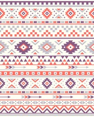 Seamless Ethnic pattern textures. Orange & Purple colors. Navajo geometric print. Rustic decorative ornament. Abstract geometric pattern. Native American pattern. Ornament for the design of clothing