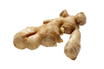 Ginger root isolated on white.clipping path.