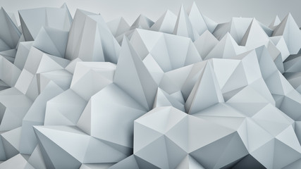 Chaotic white surface 3D rendering