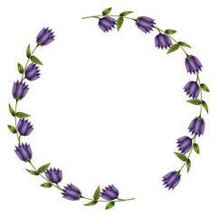 wreath floral decoration circle isolated icon vector illustration design