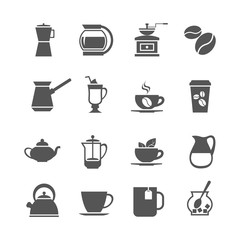 Coffee cup and tea vector icons
