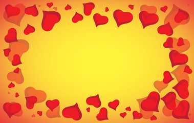 Abstract vector love background full of hearts. Valentine s day frame for card with copyspace