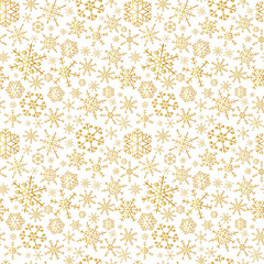 gold winter snowflakes seamless winter pattern eps10 - 118861544