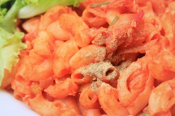 Macaroni with shrimp