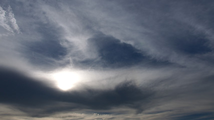 Fototapeta na wymiar The Sun on A Cloudy Grey