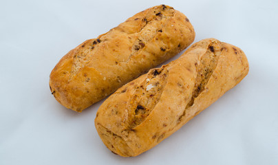 Isolated garlic breads .