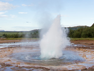 Strokkur eruption in the Geysir area, Iceland