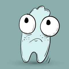 Funny monster. Suitable for childrens stories and fairy tales. Vector