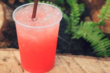 red beverage strawberry soda