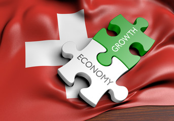 Switzerland economy and financial market growth concept, 3D rendering