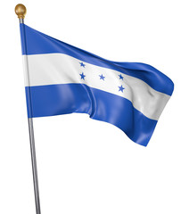National flag for country of Honduras isolated on white background, 3D rendering