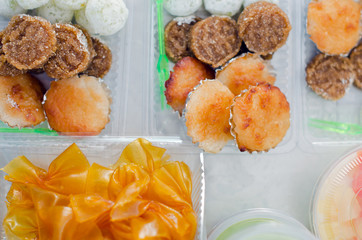Thai dessert, coconut macaroon, a kind of sweetmeat made from Gl