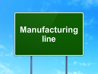 Industry concept: Manufacturing Line on road sign background