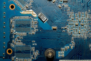 Blue Circuit Board Macro © AnnaPa