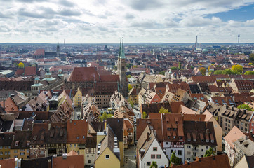 Obraz premium Historic town of Nuremberg skyline, Bavaria, Germany