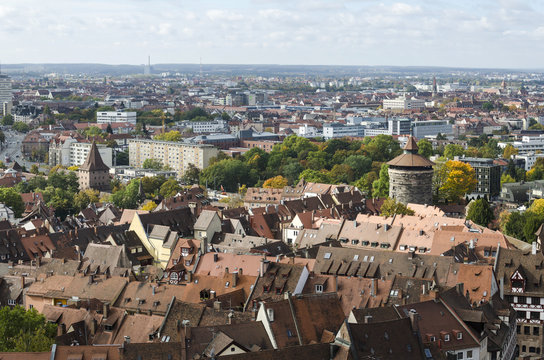 Historic town of Nuremberg skyline, Bavaria, Germany