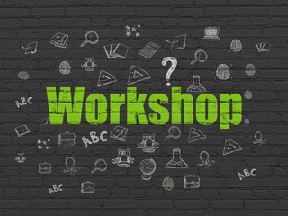 Studying concept: Workshop on wall background