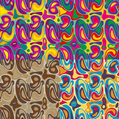 Fototapeta premium Set of vector seamless pattern