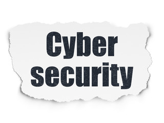 Safety concept: Cyber Security on Torn Paper background