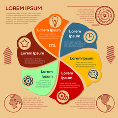 Modern business Infographics circle style Vector illustration. Can be used for workflow layout, banner, diagram, number options, step up options, web design.