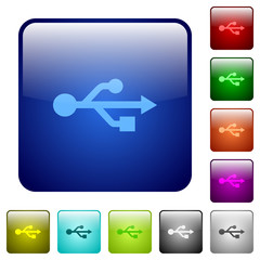 Color USB connection square buttons