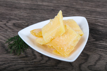 Crunchy parmesan cheese