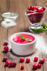 cranberry mousse with semolina