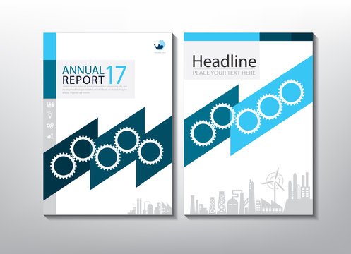 Blue annual report brochure flyer design template vector, Leaflet cover presentation abstract flat background, book cover templates, layout in A4 size