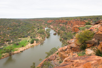 Fototapeta na wymiar Panoramic view of Murchison River in Kalbarri National Park, Western Australia.