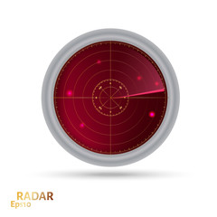 Red radar screen .