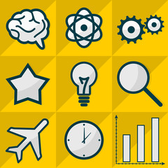 Set of Business icons. Flat design. Vector illustration