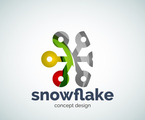Vector Christmas snowflake logo template
