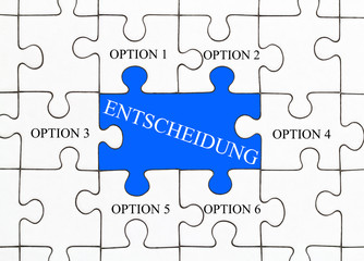 Fototapeta premium Entscheidung Puzzle Konzept
