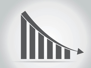 Vector declining graph icon